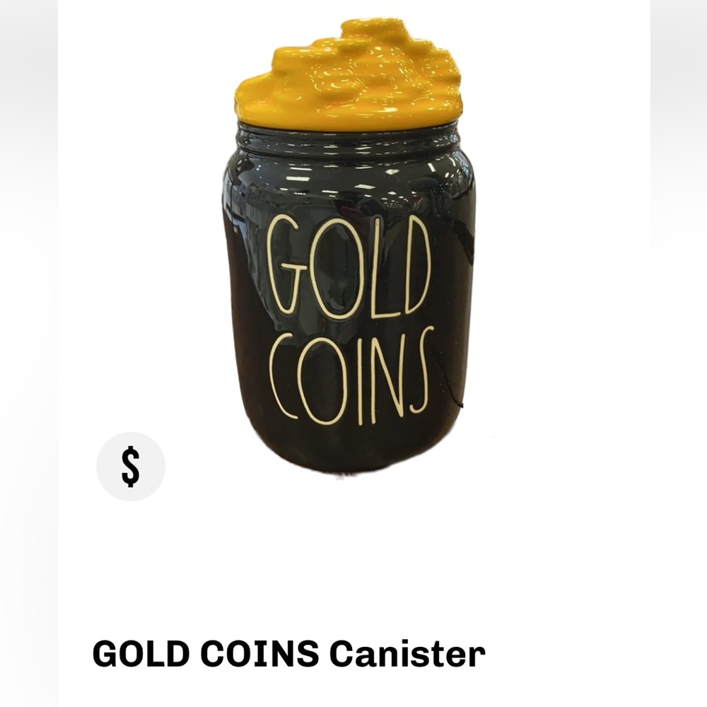Rae Dunn gold coins canister St Patrick’s Day NEW